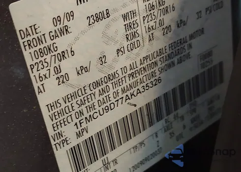 2010 Ford Escape Xlt z USA, uszkodzony, nr VIN 1FMCU9D77AKA35326